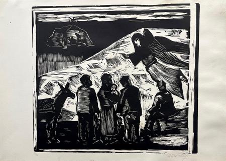 Quadro di Pietro Parigi  Natale  - litografia carta 